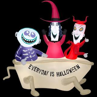 5 ft. Halloween Inflatable Tall Lock Shock and Barrel in Tub 224998X - The Home Depot | The Home Depot