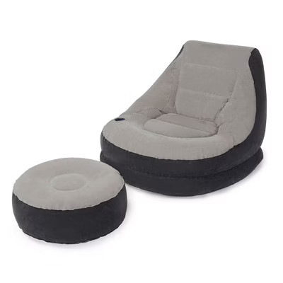 INTEX 68564EP Ultra Lounge Inflatable Chair: Built-in Cupholder – Ottoman Foot Rest – 2-in-1 ... | Target