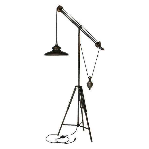 71 Inch Floor Lamp, Adjustable Length Arm, Tripod Iron Base, Bronze Finish- Saltoro Sherpi | Walmart (US)