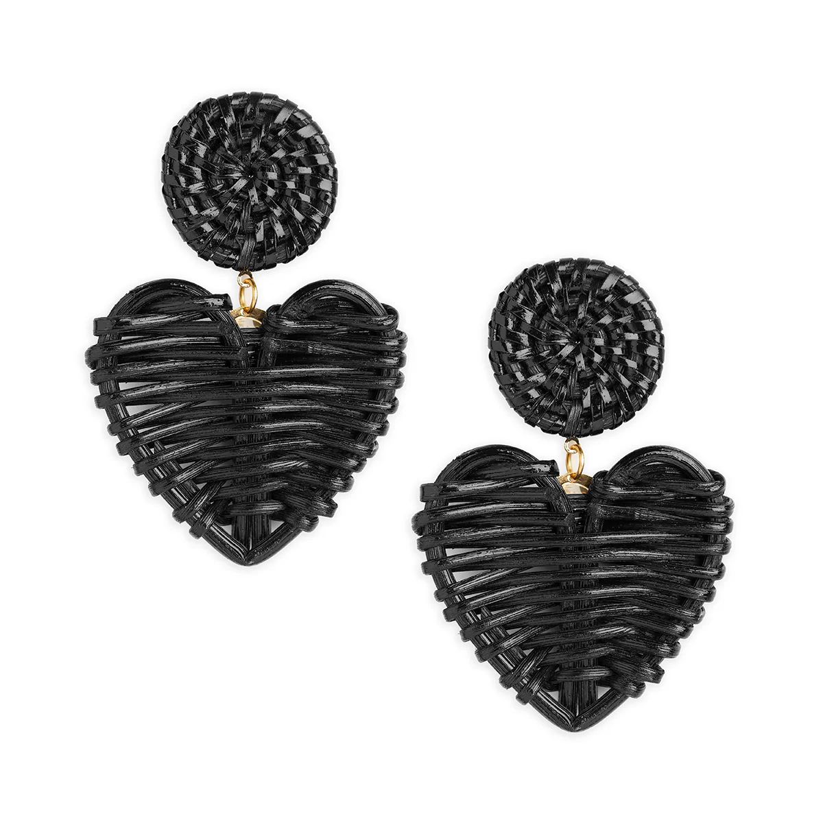 Black Gloss Rattan Hearts | Neely Phelan