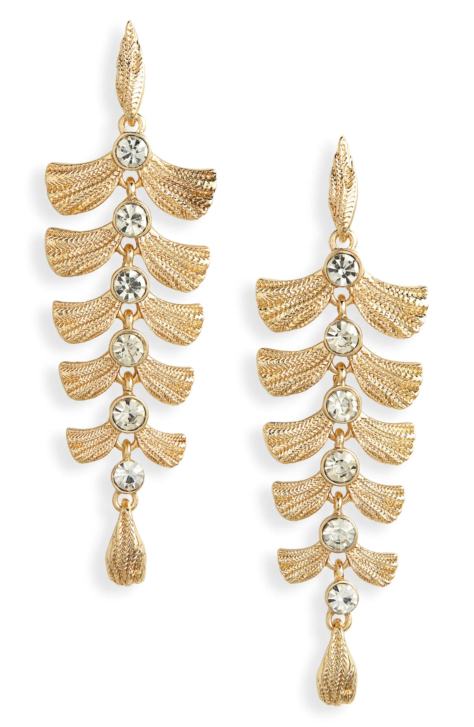 Nordstrom Fanned Leaf Linear Drop Earrings | Nordstrom | Nordstrom