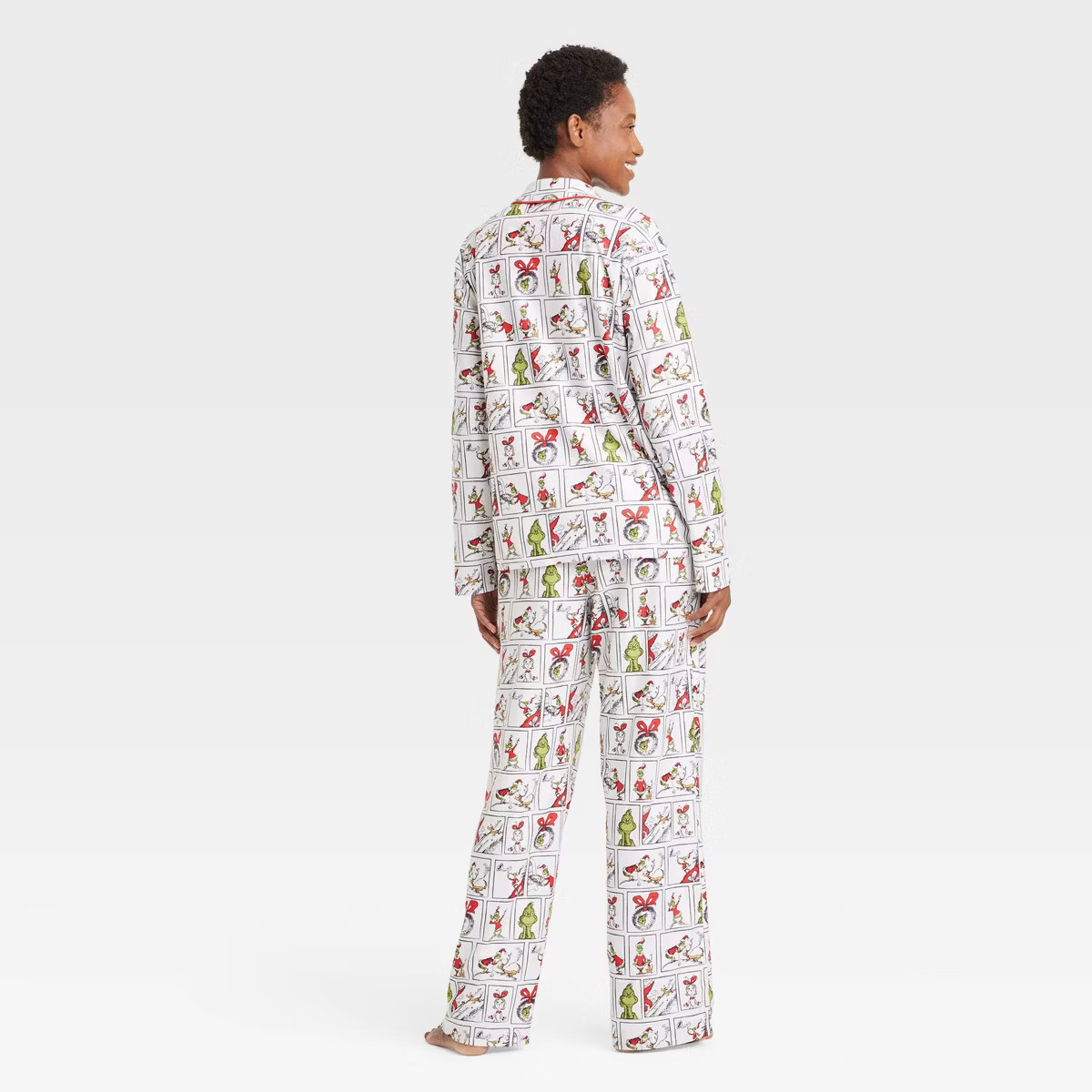 Women's Family Sleep Grinch Coat Pajama Set - White | Target