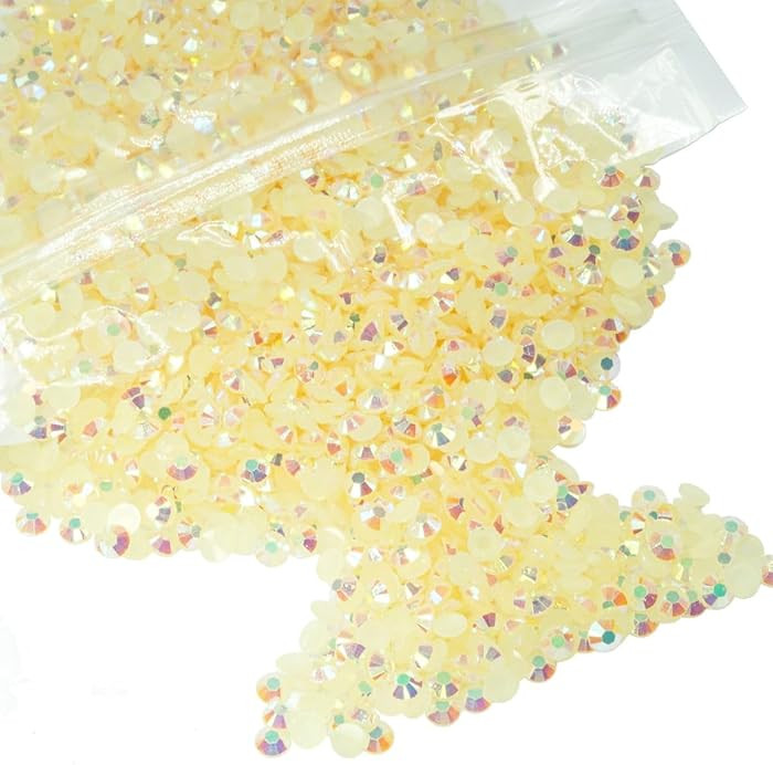 14000PCS 2mm Champagne AB Resin Rhinestones Bulk Flatback Jelly Stones SS6 Tiny Non-Hotfix Diamon... | Amazon (US)