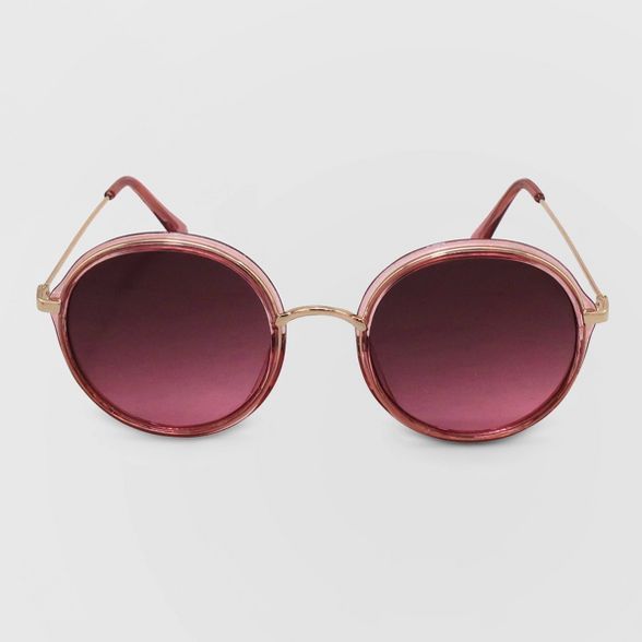 Women's Round Metal Plastic Combo Silhouette Sunglasses - Wild Fable™ Pink | Target