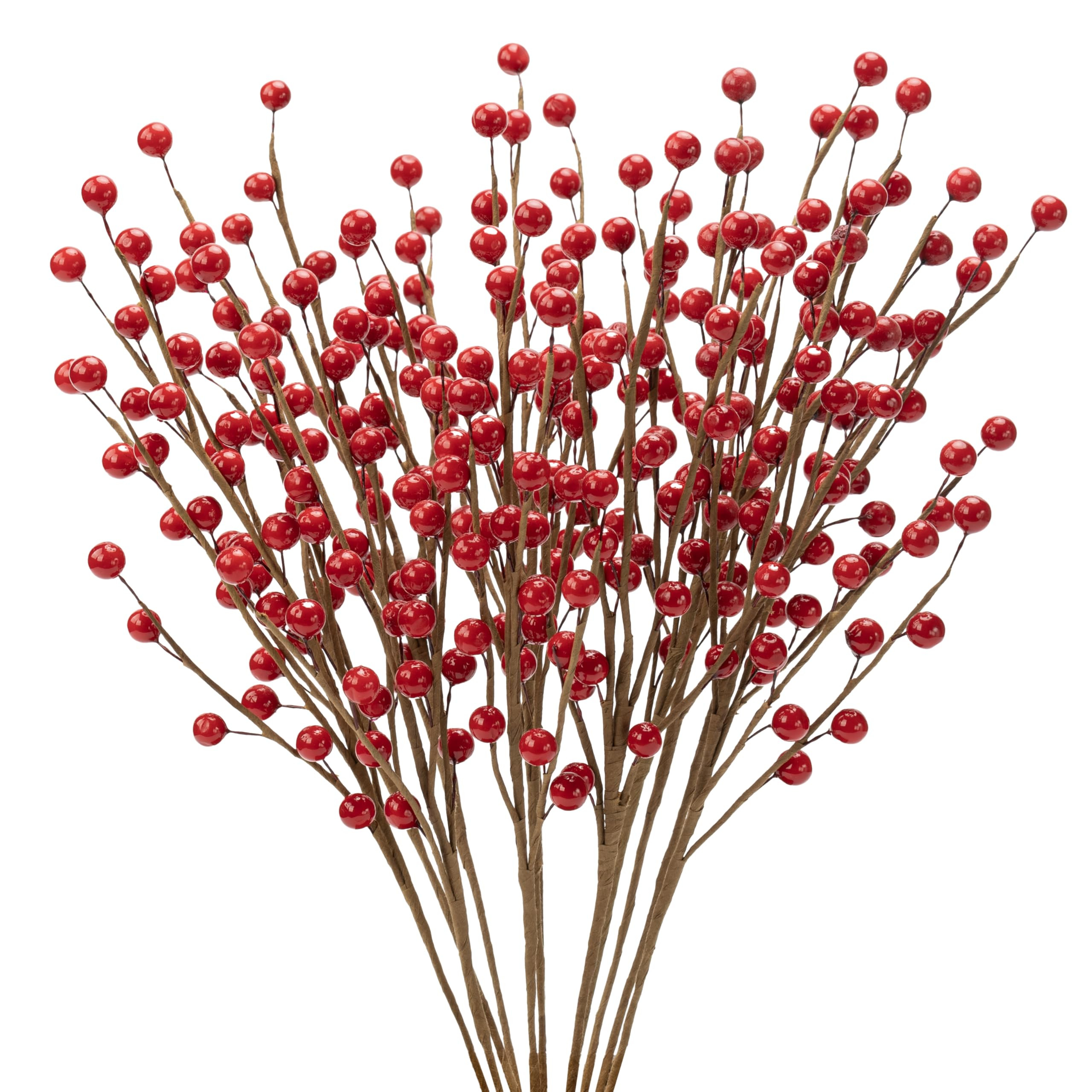 12Pcs Artificial Red Berries Stems, 13.5" Waterproof Burgundy Berry Picks Branches with 25 Berrie... | Amazon (US)