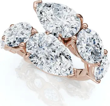 Bliss Diamond 7.10Ct Pear & Oval Shape Bypass Ring Gold Lab Grown | Nordstrom | Nordstrom