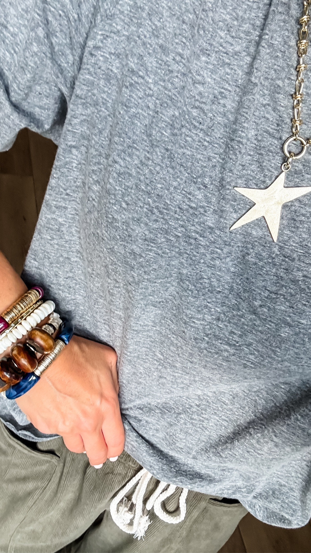 Jewelry code HOUSEOFLEO30 or HOUSEOFLEO20. Star necklace, beaded bracelets, bracelet stack.

#LTKOver40 #LTKSaleAlert