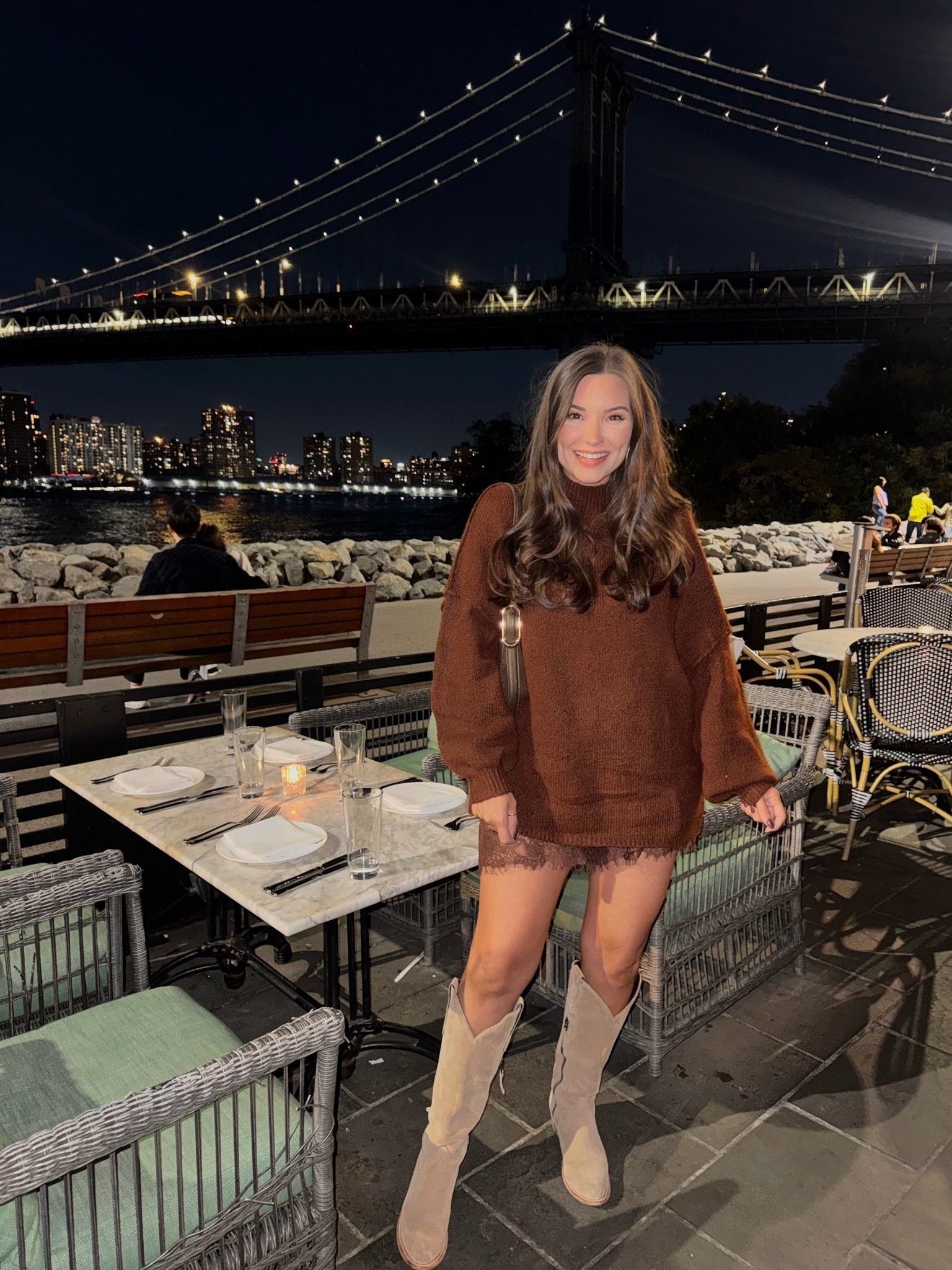 New York City dinner outfit on night 1! 🍎🚕🌃