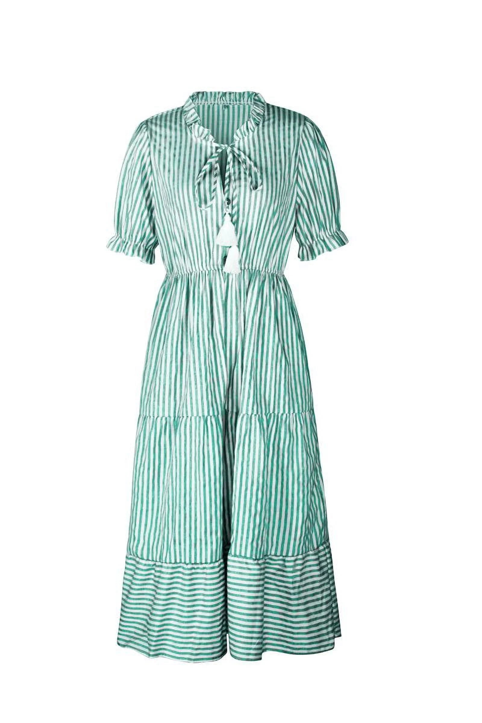 Striped Dress Dark Green S | Walmart (US)
