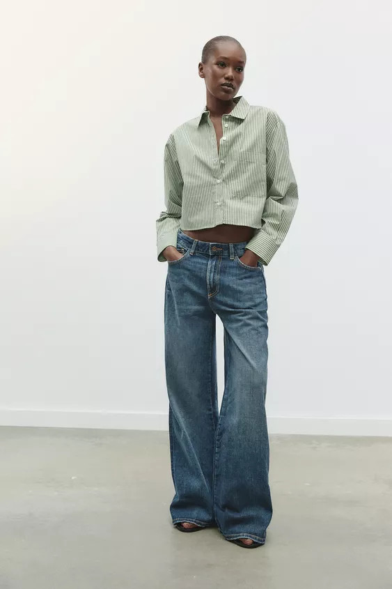 POPLIN CROPPED TOP | Zara US