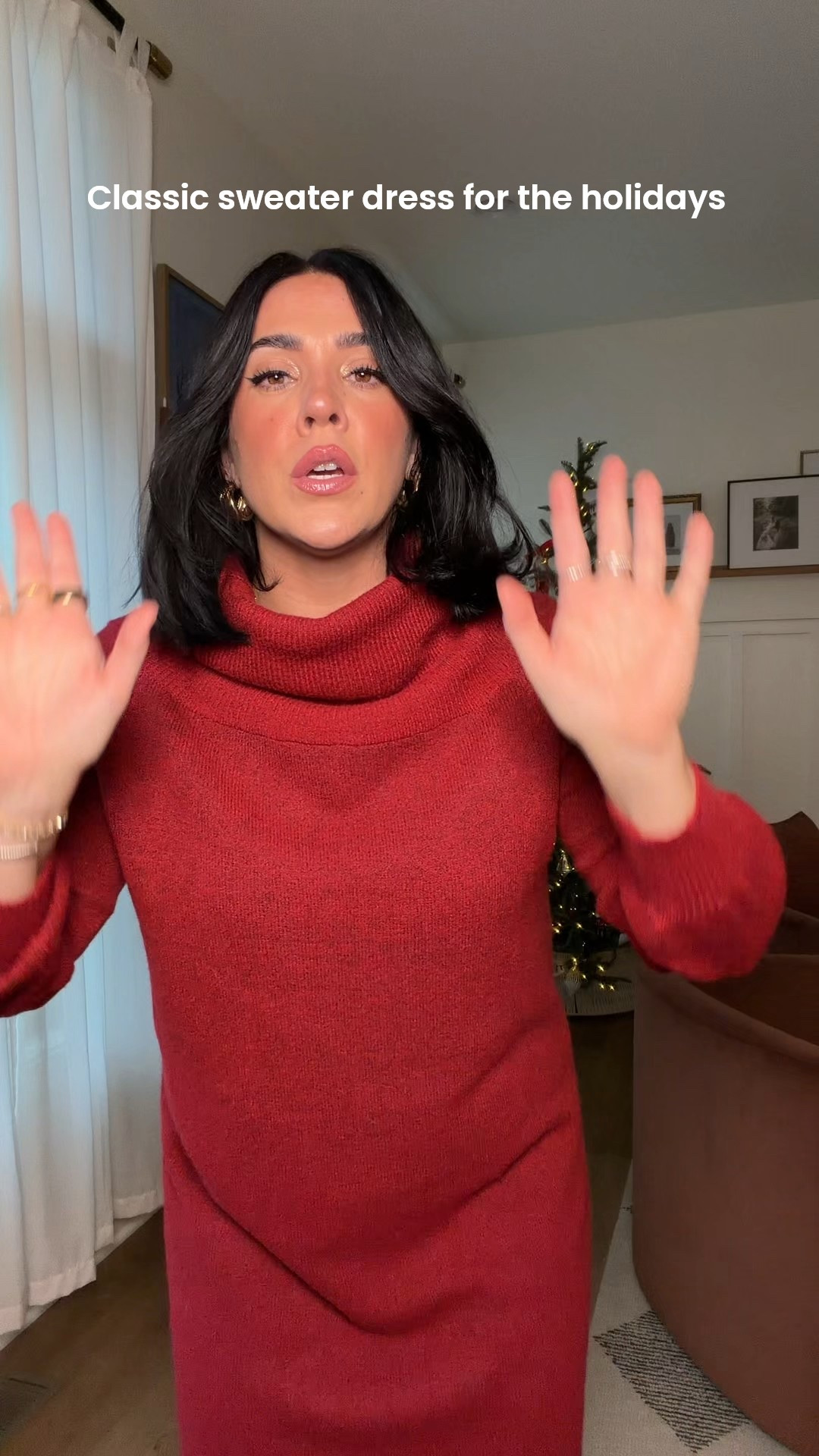 Sweater dress for the holidays, Christmas party outfit, holiday party dress, casual holiday outfit. Size L, Amazon fashion. 

#LTKMidsize #LTKSeasonal #LTKHoliday