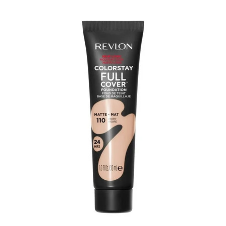 Revlon ColorStay Full Coverage Cream Foundation Makeup, Matte Finish, 110 Ivory, 1.0 fl oz | Walmart (US)