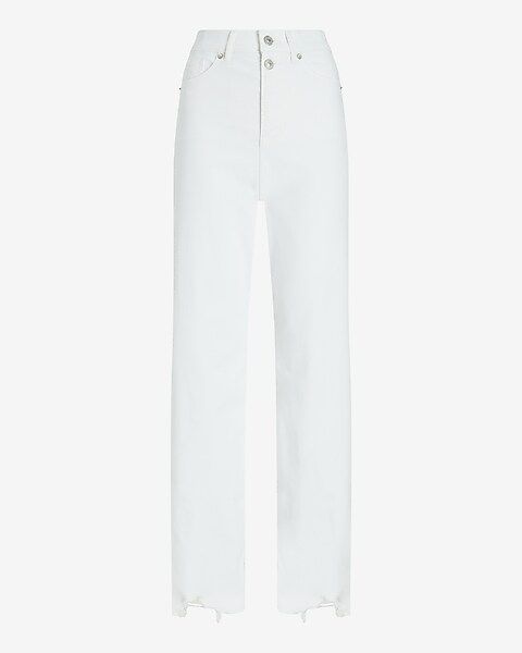 Conscious Edit Super High Waisted White 90s Wide Leg Jeans | Express
