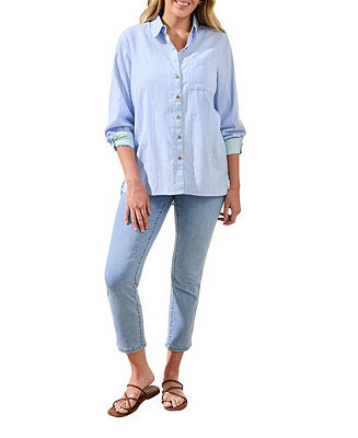 Women's Yarn Dye Stripe Button Shirt | Macy's