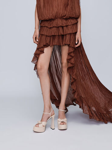 Jayce Leather Platform Sandals
    
         - Oat | Charles & Keith UK
