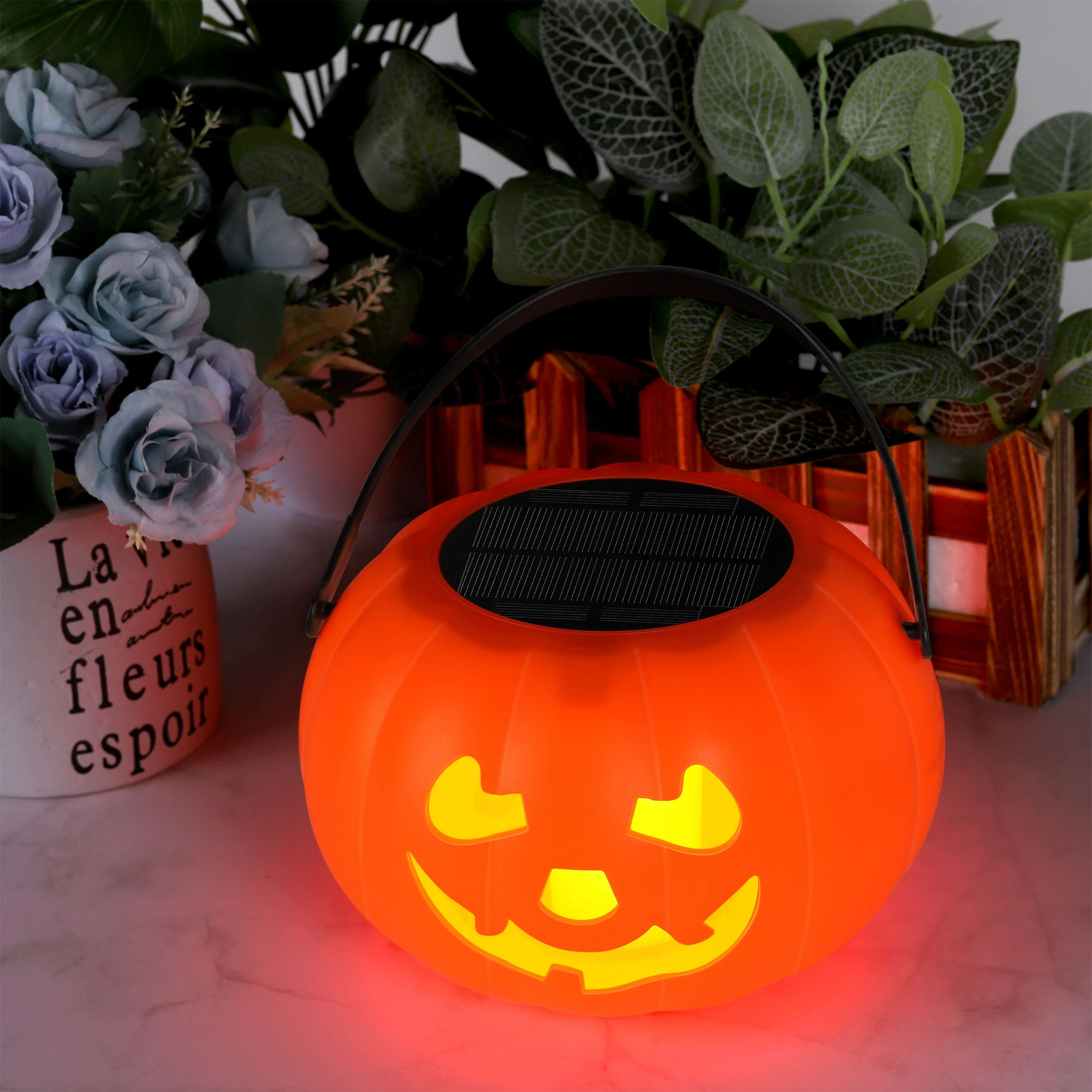 Solar Pumpkin Lantern for Halloween Party Decor | Bed Bath & Beyond