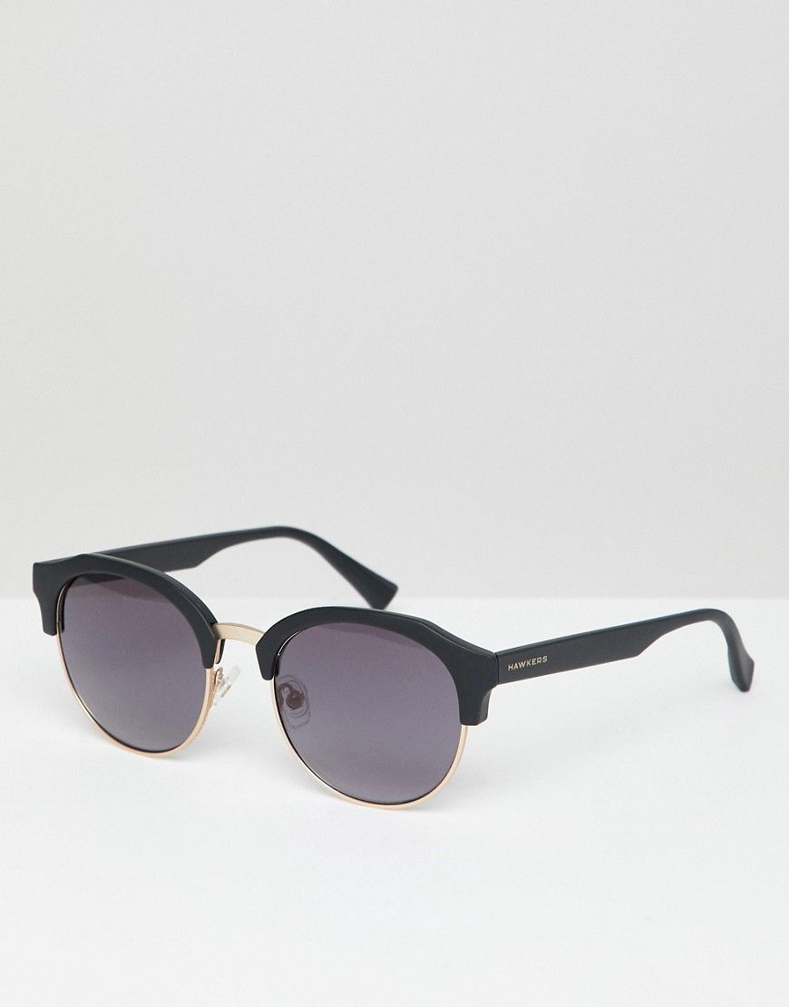 Hawkers round rubber sunglasses in black | ASOS UK