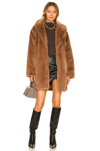 LAMARQUE Linnea Faux Fur Jacket in Mink Brown from Revolve.com | Revolve Clothing (Global)