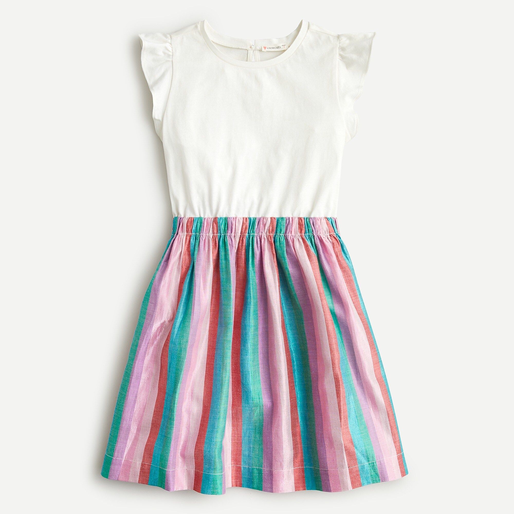 Girls' mixy dress in rainbow stripe | J.Crew US