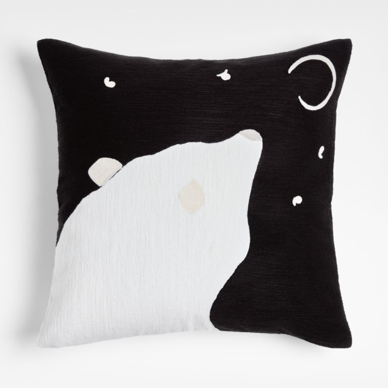 Polar Bear 23" Black Pillow Cover + Reviews | Crate and Barrel | Crate & Barrel