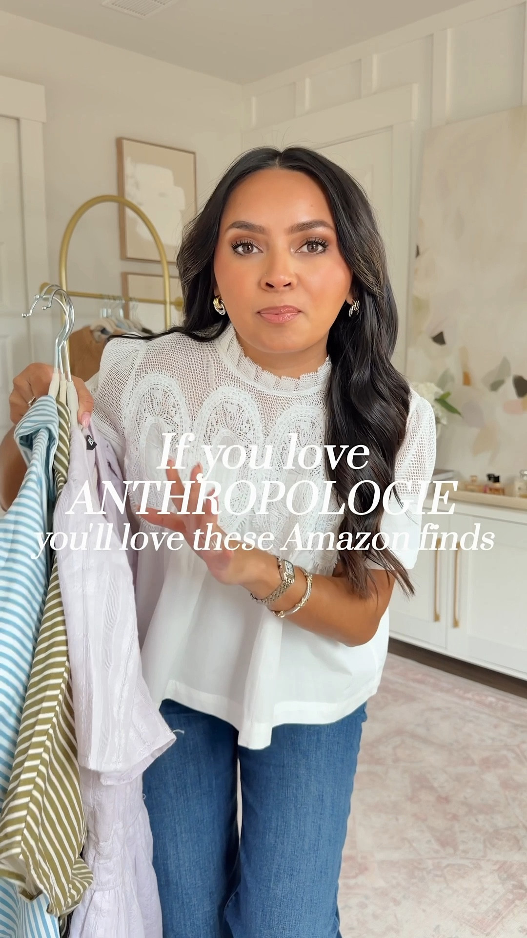 Amazon but looks like Anthropologie!
For reference: I’m 5’0, 32b bra size, and 2/26 in bottoms, pear shaped. 
*Everything I share is unaltered! TTS means true to size. Between size 5-6.5 in shoes

White top size xs TTS
Jeans size 26 petite TTS - petite is labeled as Lil in this brand
Clear heels size 5 TTS


Blue top size small TTS
White jeans size 2 petite TTS
Sandals are old - similar linked

Green dress size small TTS
Clear heels size 5 TTS

Striped blue dress size small TTS
Clear heels size 5 TTS

Light pink purple dress size small TTS
Clear heels size 5 TTS



#LTKgrwm #LTKPetite #LTKootd