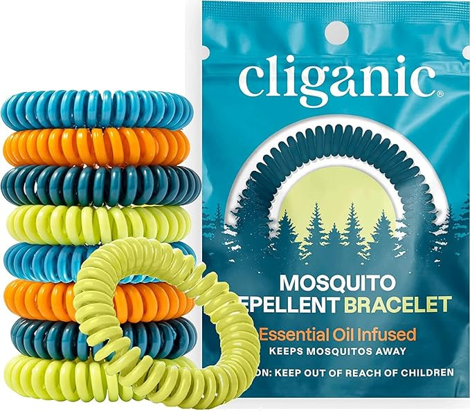 Cliganic 50 Pack Mosquito Repellent Bracelets for Adults & Kids - Natural DEET-Free Bands, Indivi... | Amazon (US)