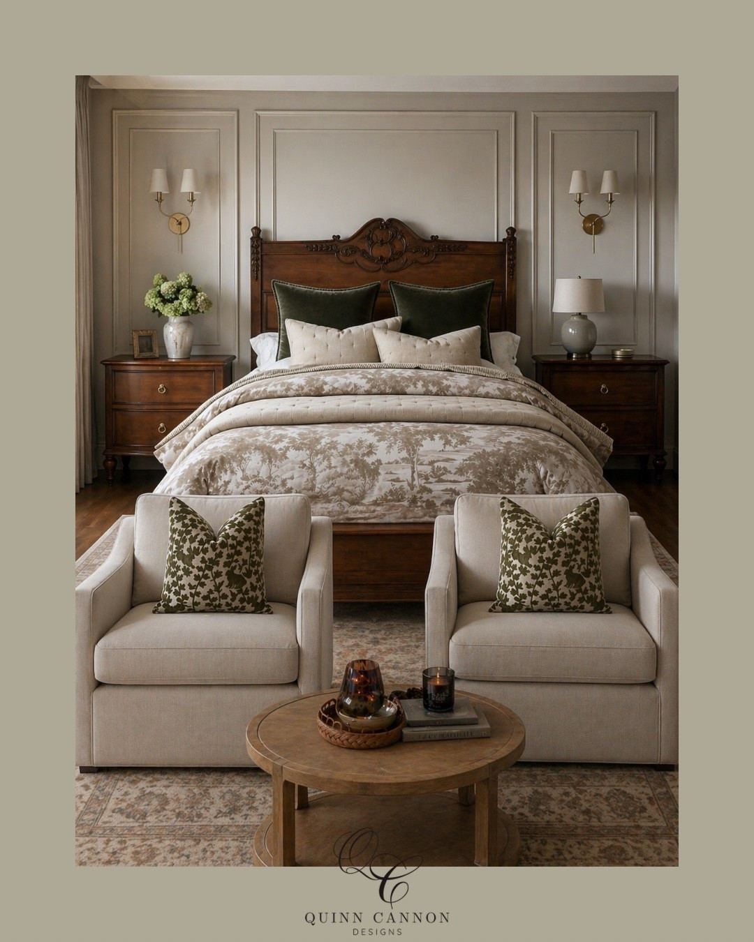 Bedroom Inspo 

Timeless elegance with layered comfort ✨ Rich wood tones, soft neutrals, and classic details create a bedroom that feels warm, refined, and effortlessly inviting. Designed for quiet luxury, balanced beauty, and spaces that never go out of style.

#InteriorDesign #LuxuryInteriors #BedroomDesign #TimelessDesign #ClassicInteriors #ElegantLiving #HomeStyling #CustomInteriors #QuinnCannonDesigns #StyledSpaces

#LTKWedding #LTKSaleAlert #LTKHome