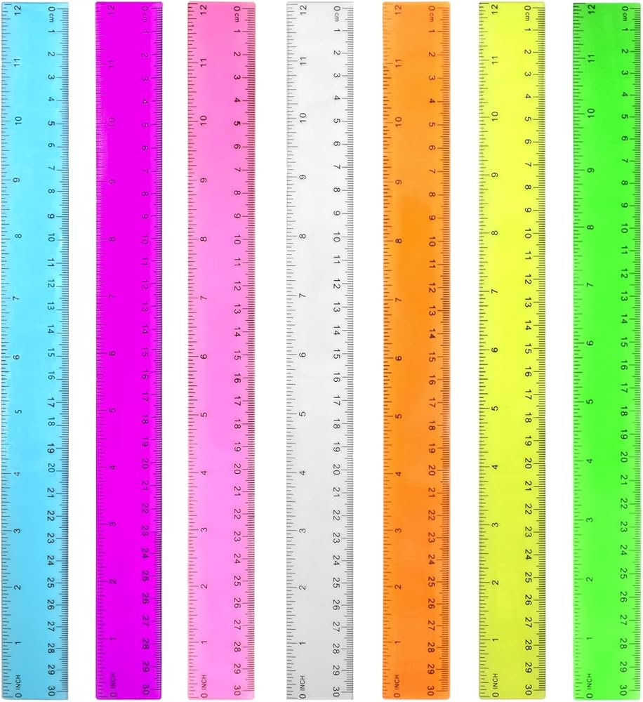 Color Transparent Ruler Plastic Rulers - Ruler 12 inch, Kids Ruler for School, Ruler with Centime... | Amazon (US)