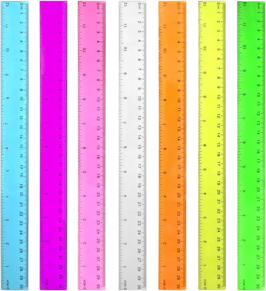Color Transparent Ruler Plastic Rulers - Ruler 12 inch, Kids Ruler for School, Ruler with Centime... | Amazon (US)
