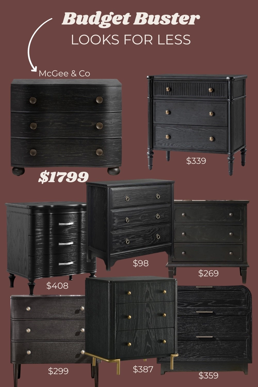 Beautiful black nightstands, McGee and co look for less, Lulu & Georgia look for less, designer home

#LTKHome