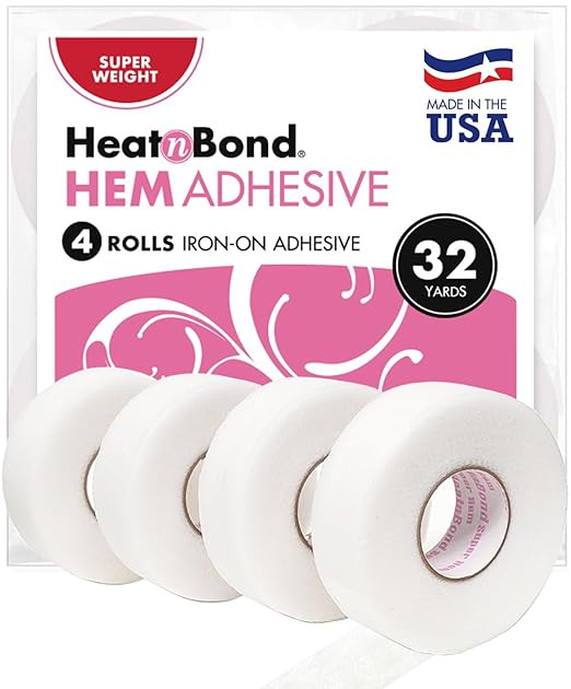 HeatnBond Iron On Hemming Tape - No Sew Hemming Tape for Pants, Dresses, and Curtains - Fabric Ta... | Amazon (US)