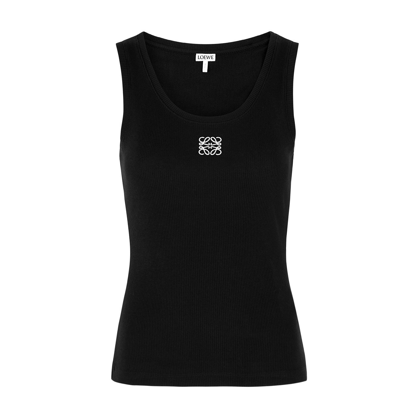 Loewe Logo-embroidered Stretch-cotton Tank - Black - L | Harvey Nichols (Global)