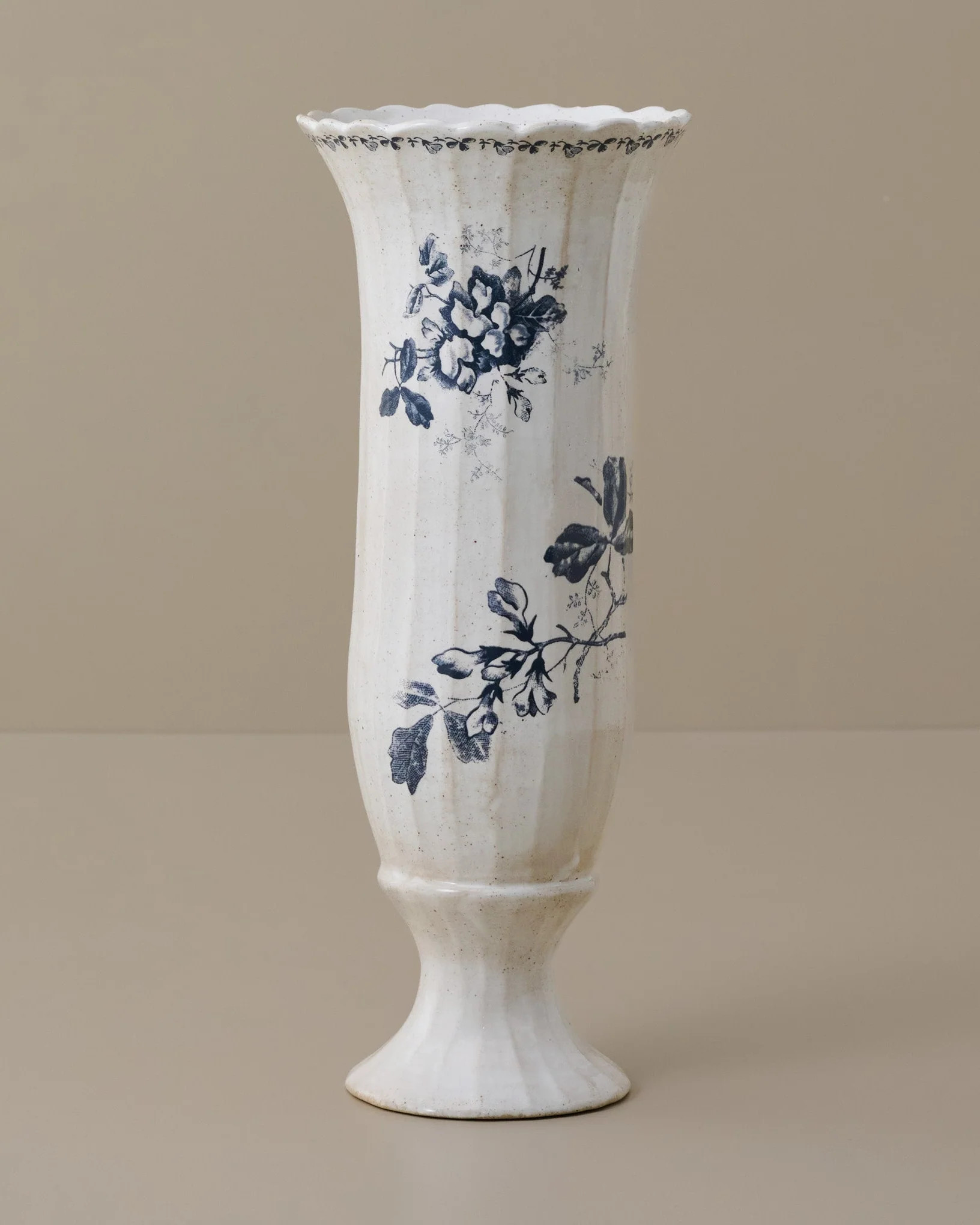 Heirloom Garden Navy Floral Footed Vase | Magnolia