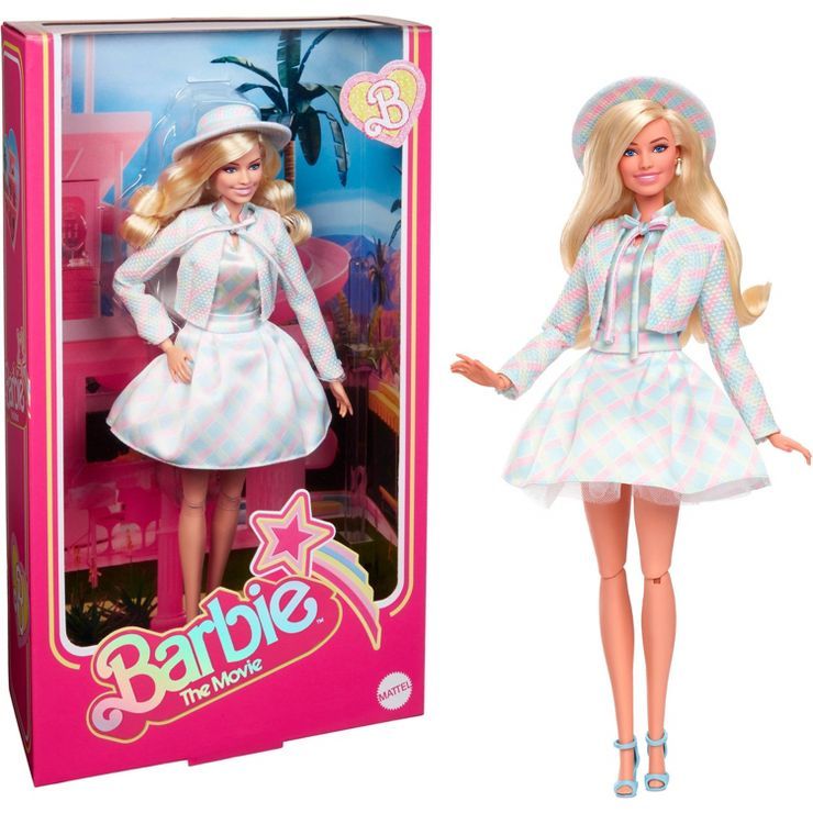 Barbie: The Movie Collectible Doll Margot Robbie as Barbie in Plaid Matching Set | Target