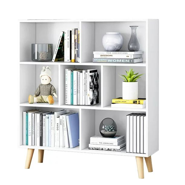 7 Cube Storage Organizer Bookshelf, 36" High Modern Cube Square  Bookcase, Display Stand, Standin... | Walmart (US)