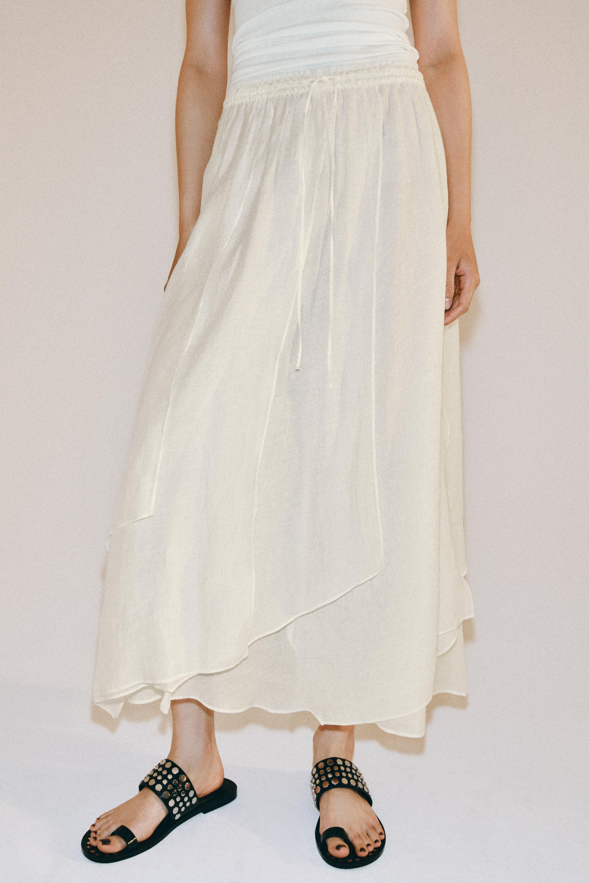 ZW COLLECTION FLOWY MIDI SKIRT | Zara US