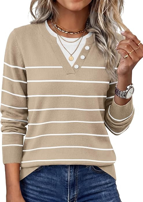 WIHOLL Lightweight Sweaters for Women Long Sleeve Knitwear | Amazon (US)