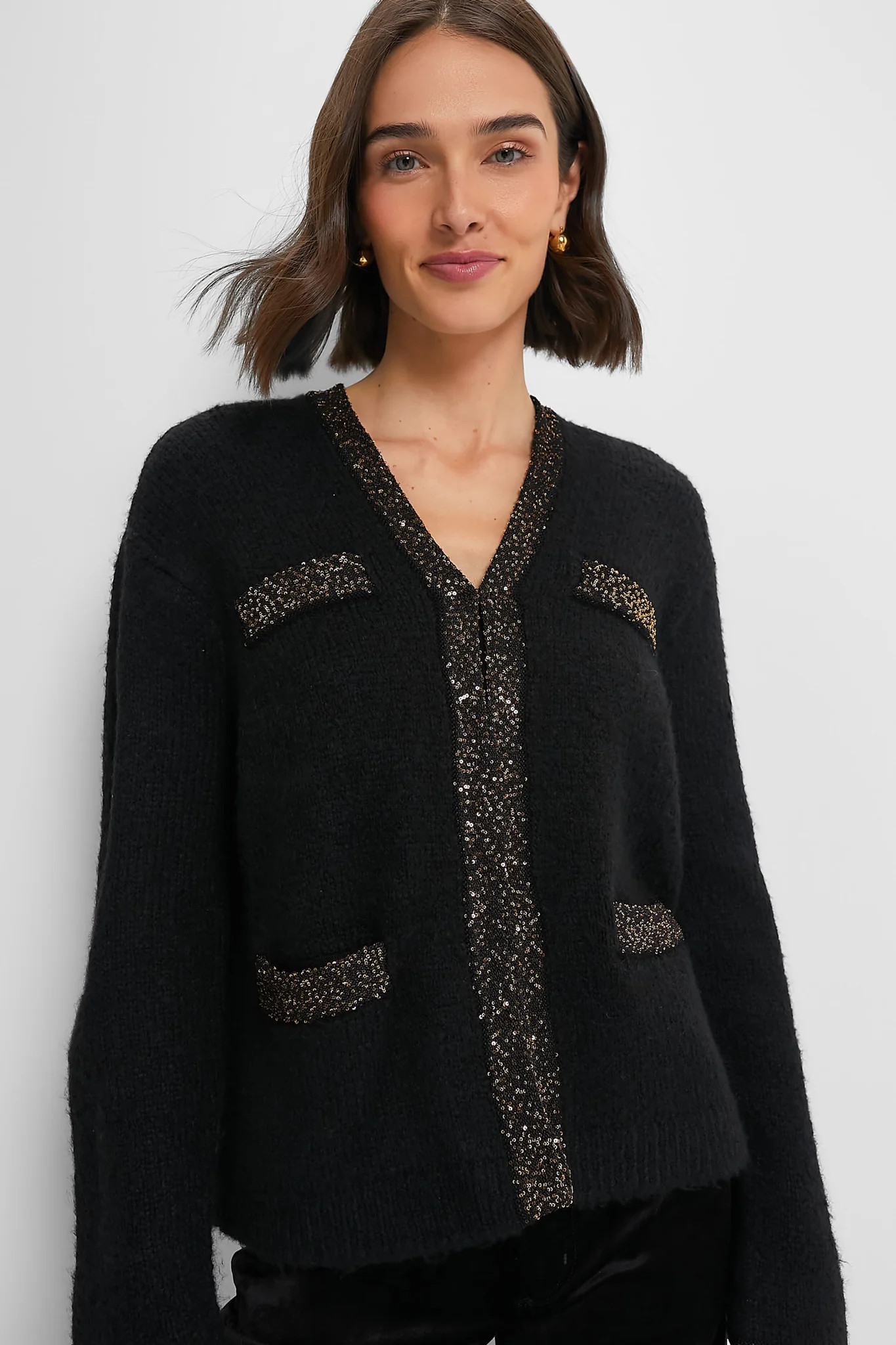 Black Boucle Fallon Cardigan | Tuckernuck (US)
