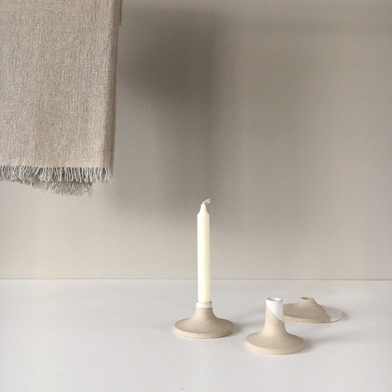 Candle holder set of 3 candlestick made from ceramic | Etsy | Etsy (CAD)