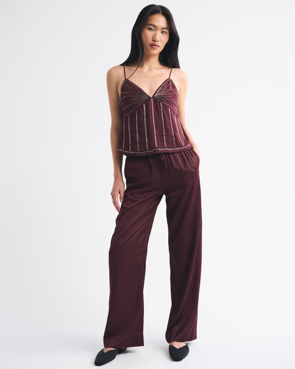 Women's V-Neck Beaded Cami | Women's Party Collection | Abercrombie.com | Abercrombie & Fitch (US)