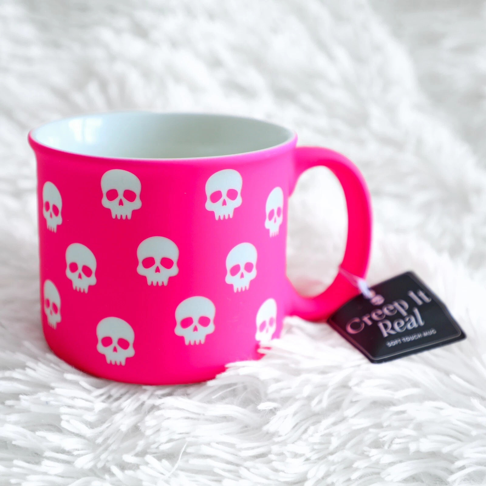 Hot Pink HALLOWEEN Skulls Coffee Tea Mug Creep It Real 16 oz. Soft Touch NEW | eBay US