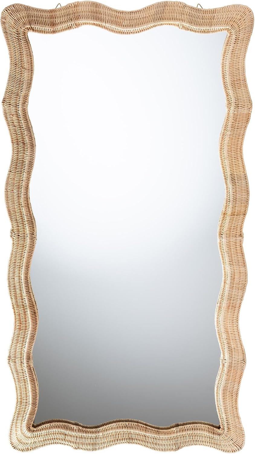Bali & pari Hasana Natural Rattan Floor Mirror - Scalloped Frame Full Length Accent Mirror for Be... | Amazon (US)