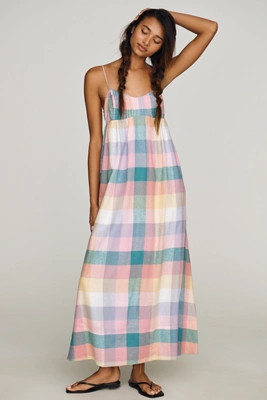 Maeve Linen Tie-Back Maxi Dress | Anthropologie (US)