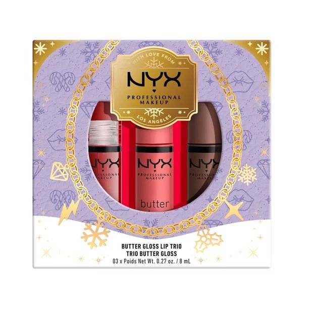 NYX Professional Makeup Mrs. Claus Butter Gloss Trio, Lip Gloss Gift Set - Walmart.com | Walmart (US)