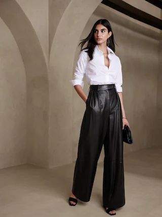 Cruise Leather Wide-Leg Pant | Banana Republic (US)