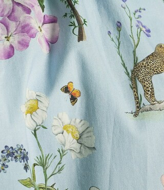 x Jennifer Sumko Kip Bay Floral Animal Print Puff Sleeve Coordinating Top | Dillard's