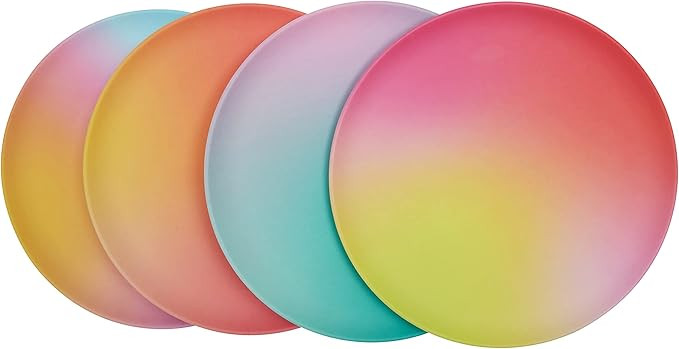 C.R. Gibson QAPS2-25073 Kailo Chic Ombre Reusable Melamine Plate Set, 9" Diameter, Multicolor, 4p... | Amazon (US)