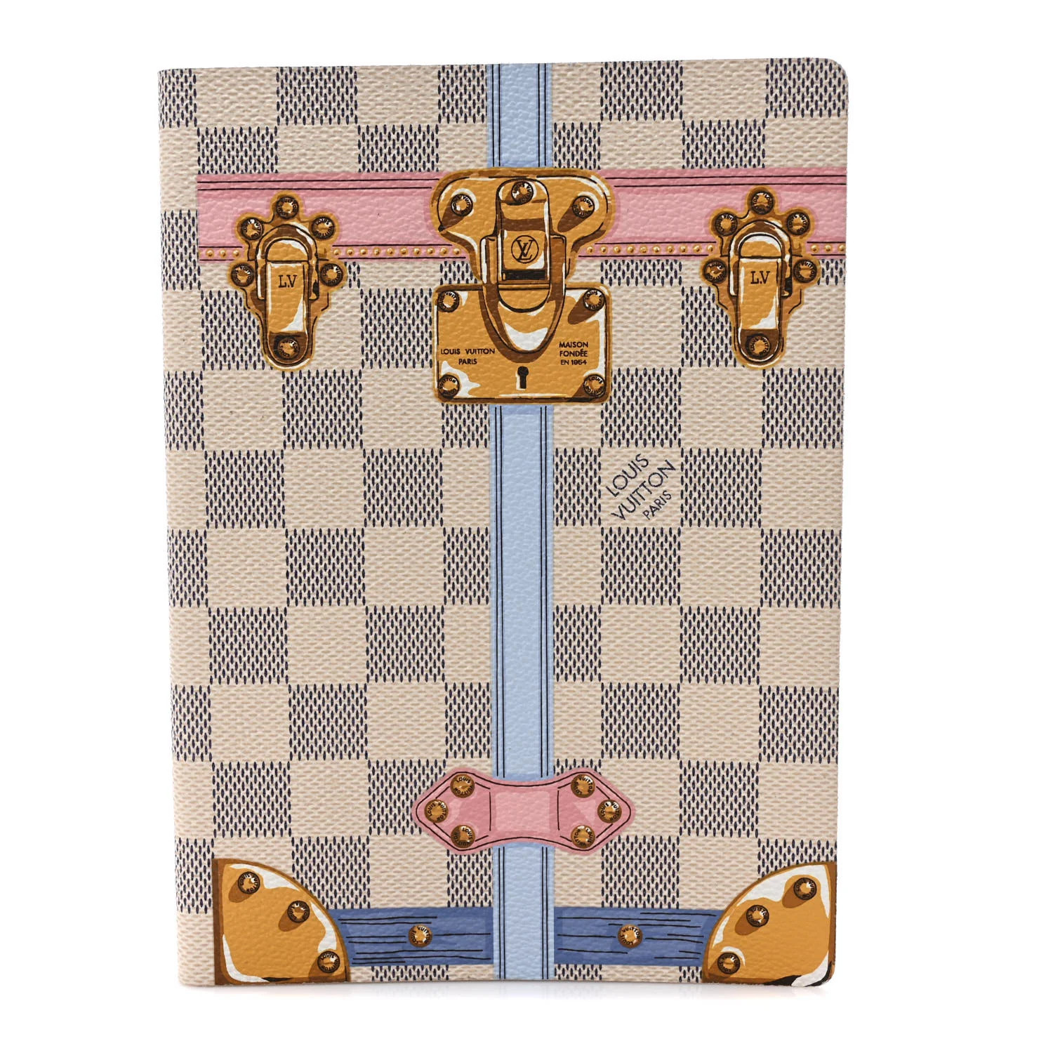 Damier Azur Summer Trunks Clemence Notebook MM | FASHIONPHILE (US)