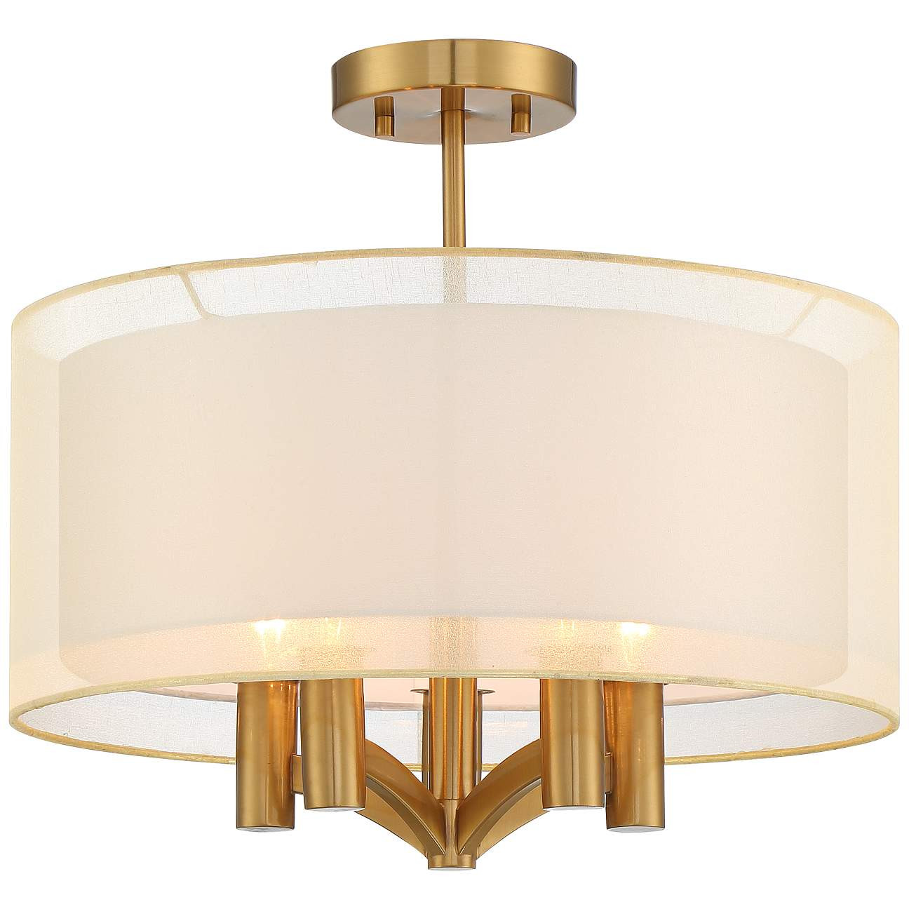Caliari 18" Wide Warm Brass 5-Light Ceiling Light | Lamps Plus