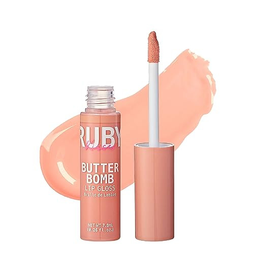Ruby Kisses Lip Gloss Butter Bomb Gloss Non-Sticky Lip Gloss Vitamin E Natural Nude Lip Makeup - 7.8mL (0.26 US fl.oz) (Babydoll) | Amazon (US)